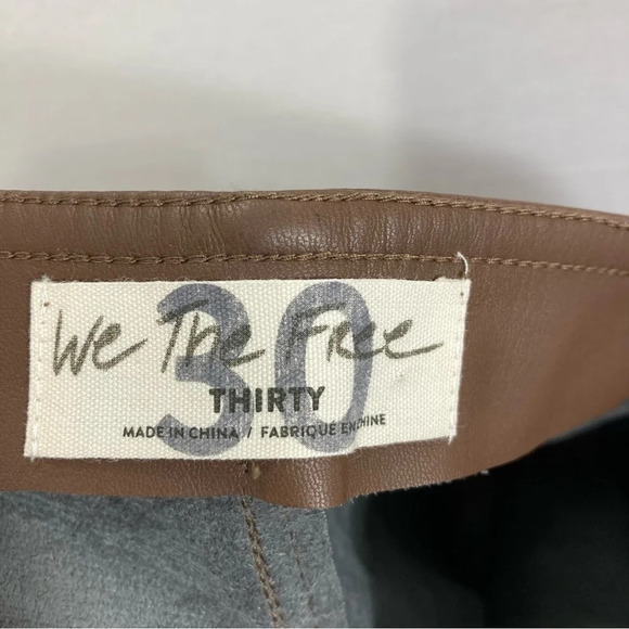 Free People We the Free Brown Faux Leather High Waist Pants size 30 - Picture 4 of 11